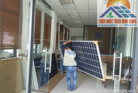 Hệ thống điện mặt trời bám tải VP CTY Hoàng Đông