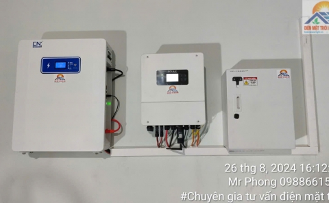 Điện mặt trời lưu trữ. pin  luu 10kwh