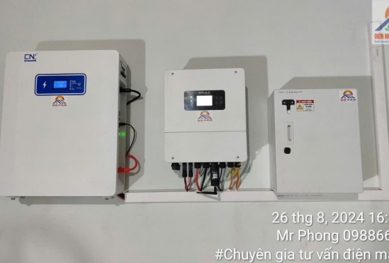 Điện mặt trời lưu trữ. pin  luu 10kwh